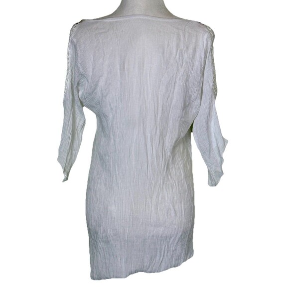 Shein Boho Multicolor Crochet White Cover Up Size L Swimwear - Picture 2 of 5